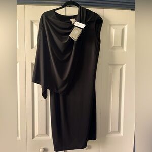 A black Chico's dress that can be worn 3 ways